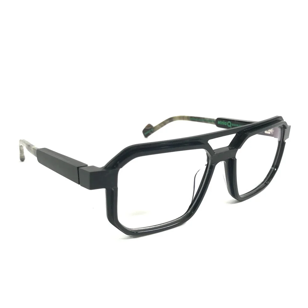 Etnia Barcelona Eyeglasses Frames CHROMA N41 BK Black Gray Horn Thick 53-16-142